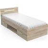 CaliCosy Letto 90x200 cm 2 cassetti e 1 vano a giorno L204,3 cm - MICHIGAN