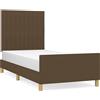 vidaXL Struttura letto senza materasso marrone scuro 90x190 cm tessuto