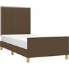 vidaXL Struttura letto senza materasso marrone scuro 90x200 cm tessuto