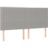 vidaXL Testiere 4 pz. Tessuto grigio chiaro 100x5x78/88 cm