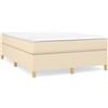 vidaXL Struttura letto senza materasso crema 140x190 cm in tessuto