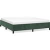 vidaXL Struttura letto senza materasso verde scuro 160x200 cm velluto