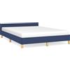 vidaXL Struttura letto con testiera senza materasso Blu 140x200 cm tessuto