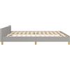 vidaXL vidaXL - Struttura letto con testiera - Tessuto - Grigio chiaro - 160x200 cm
