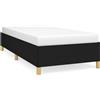 vidaXL Struttura letto senza materasso nero 90x190 cm tessuto