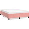vidaXL Rete da letto rosa 140x200 cm in velluto