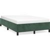 vidaXL Struttura letto senza materasso verde scuro 120x200 cm velluto