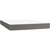vidaXL Materasso a molle insacchettate grigio 140x190x20 cm in Pelle finta