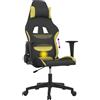 vidaXL Sedia da gaming vidaXL con funzione massaggio, tessuto nero e verde chiaro