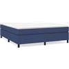 vidaXL Struttura letto Boxspring blu 160x200 cm in tessuto