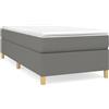 vidaXL Struttura letto in tessuto grigio scuro 90x190 cm