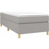 vidaXL Letto boxspring Grigio chiaro 90x190 cm Tessuto