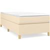 vidaXL Struttura letto crema 90x190 cm in tessuto