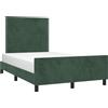 vidaXL Struttura letto senza materasso verde scuro 120x200 cm velluto