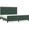 vidaXL Struttura letto con testata verde scuro 180x200 cm in velluto