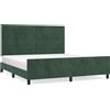vidaXL Struttura letto senza materasso verde scuro 160x200 cm velluto