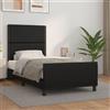 vidaXL Struttura letto con testiera nera 90x190 cm in Pelle finta