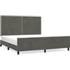 vidaXL Struttura letto con testiera grigio scuro 180x200 cm in velluto