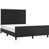 vidaXL Struttura letto con testata nera 140x200 cm in Pelle finta