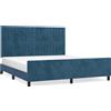 vidaXL Struttura letto con testiera blu scuro 180x200 cm in velluto