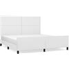 vidaXL Struttura letto con testiera bianca 160x200 cm in Pelle finta