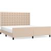 vidaXL Struttura letto con testiera cappuccino-marrone 180x200 cm in Pelle finta