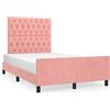 vidaXL Struttura letto con testiera rosa 120x200 cm in velluto