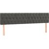 vidaXL Testiere 2 pz. Velluto grigio scuro 90x7x78/88 cm