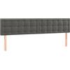 vidaXL Testiere 2 pz. Velluto grigio scuro 80x5x78/88 cm
