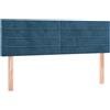 vidaXL Testiere 2 pz. Velluto blu scuro 72x5x78/88 cm