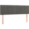 vidaXL Testiere 2 pz. Velluto grigio scuro 72x5x78/88 cm
