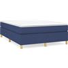 vidaXL Struttura letto senza materasso Tessuto blu 140x200 cm