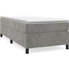 vidaXL Struttura letto senza materasso Velluto grigio chiaro 90x190 cm