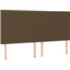 vidaXL Testiere 4 pz. Tessuto marrone scuro 80x5x78/88 cm