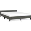 vidaXL Struttura letto senza materasso grigio scuro 140x190 cm velluto