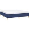 vidaXL Struttura letto Boxspring blu 160x200 cm in tessuto
