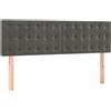 vidaXL Testiere 2 pz. Velluto grigio scuro 72x5x78/88 cm