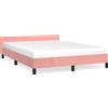 vidaXL Struttura letto con testiera senza materasso Rosa 140x200 cm Velluto