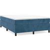 vidaXL Struttura letto senza materasso blu scuro 140x190 cm in velluto