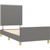 vidaXL Struttura letto senza materasso grigio scuro 100x200 cm tessuto