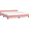vidaXL Struttura letto con testiera senza materasso Rosa 180x200 cm Velluto