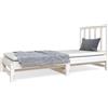 vidaXL Letto da giorno allungabile bianco 2x(90x190) cm in legno di pino massiccio