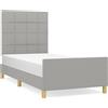 vidaXL Struttura letto senza materasso grigio chiaro 80x200 cm in tessuto