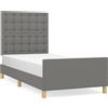 vidaXL Giroletto con testiera in tessuto grigio scuro 80x200 cm