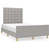 vidaXL Struttura letto senza materasso grigio chiaro 120x200 cm tessuto
