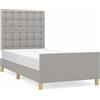 vidaXL Struttura letto senza materasso grigio chiaro 100x200 cm in tessuto