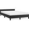 vidaXL Struttura letto con testiera senza materasso nero 120x200 cm