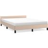 vidaXL Struttura letto con testiera senza materasso Cappuccino 140x190 cm