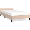 vidaXL Struttura letto con testiera senza materasso Cappuccino 100x200 cm