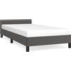 vidaXL Struttura letto con testiera senza materasso Grigio 90x200 cm